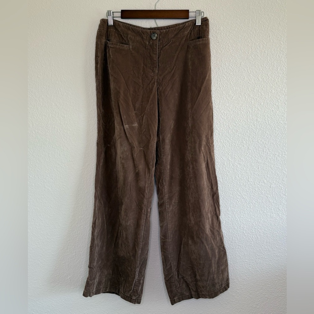 J Jill Corduroy Pants Women Sz‎ 8P Brown Wide Leg Retro Academia Boho Vintage